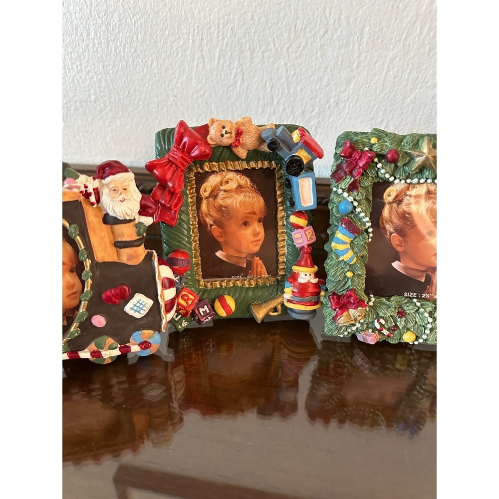 6 Christmas 3D Picture Picture Resin Frame Tree & Toys Fits 2.5x3.5 Photo - Picture 3 of 8